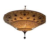 3-Tier Fortuny Scheherazade Floral Silk Pendant / Fortuny 3-Tier Silk Chandelier