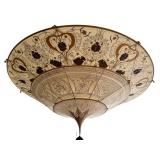 3-Tier Fortuny Scheherazade Floral Silk Pendant / Fortuny 3-Tier Silk Chandelier