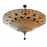 3-Tier Fortuny Scheherazade Floral Silk Pendant / Fortuny 3-Tier Silk Chandelier