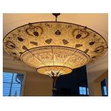 3-Tier Fortuny Scheherazade Floral Silk Pendant / Fortuny 3-Tier Silk Chandelier