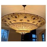 3-Tier Fortuny Scheherazade Floral Silk Pendant / Fortuny 3-Tier Silk Chandelier