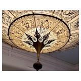 3-Tier Fortuny Scheherazade Floral Silk Pendant / Fortuny 3-Tier Silk Chandelier