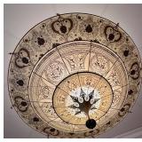 3-Tier Fortuny Scheherazade Floral Silk Pendant / Fortuny 3-Tier Silk Chandelier