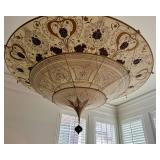 3-Tier Fortuny Scheherazade Floral Silk Pendant / Fortuny 3-Tier Silk Chandelier