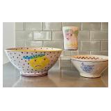 K - Amy Sabrina Pottery - 3-Piece Face Bowl & Vase Set (1999)
