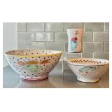 K - Amy Sabrina Pottery - 3-Piece Face Bowl & Vase Set (1999)