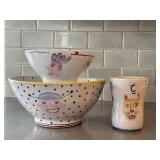 K - Amy Sabrina Pottery - 3-Piece Face Bowl & Vase Set (1999)
