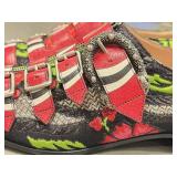 Gucci Floral Brocade Multistrap Buckled Loafers - Red Straps, Eye Insole, Made in Italy