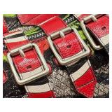 Gucci Floral Brocade Multistrap Buckled Loafers - Red Straps, Eye Insole, Made in Italy