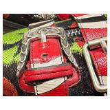 Gucci Floral Brocade Multistrap Buckled Loafers - Red Straps, Eye Insole, Made in Italy