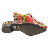 Gucci Floral Brocade Multistrap Buckled Loafers - Red Straps, Eye Insole, Made in Italy