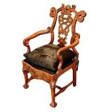 Charles Pollock Reproduction Portuguese Armchair - Black Cowhide Upholstery