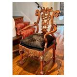 Charles Pollock Reproduction Portuguese Armchair - Black Cowhide Upholstery