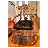Charles Pollock Reproduction Portuguese Armchair - Black Cowhide Upholstery