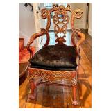 Charles Pollock Reproduction Portuguese Armchair - Black Cowhide Upholstery