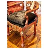 Charles Pollock Reproduction Portuguese Armchair - Black Cowhide Upholstery
