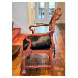 Charles Pollock Reproduction Portuguese Armchair - Black Cowhide Upholstery