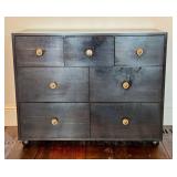 Custom African Ebony Gaboon Front Hall Dresser - 6-Drawer