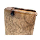 Antique Inuit Sub-Arctic Match Safe (c. 1850s) Pegged Wrought Iron Pins