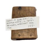 Antique Inuit Sub-Arctic Match Safe (c. 1850s) Pegged Wrought Iron Pins
