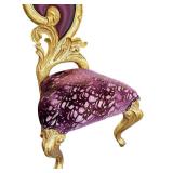 O - Elegant Chair - Renaissance Gold Frame, Purple Velvet Upholstery, Scalloped Back,