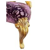 O - Elegant Chair - Renaissance Gold Frame, Purple Velvet Upholstery, Scalloped Back,