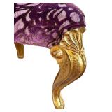O - Elegant Chair - Renaissance Gold Frame, Purple Velvet Upholstery, Scalloped Back,