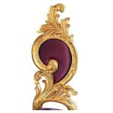 O - Elegant Chair - Renaissance Gold Frame, Purple Velvet Upholstery, Scalloped Back,