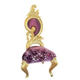 O - Elegant Chair - Renaissance Gold Frame, Purple Velvet Upholstery, Scalloped Back,