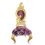 O - Elegant Chair - Renaissance Gold Frame, Purple Velvet Upholstery, Scalloped Back,