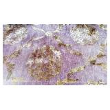 O - Custom Wool & Silk Rug 8' x 12' - Purple & Gold Floral Pattern