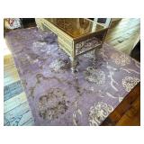 O - Custom Wool & Silk Rug 8' x 12' - Purple & Gold Floral Pattern