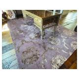 O - Custom Wool & Silk Rug 8' x 12' - Purple & Gold Floral Pattern