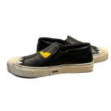 Fendi Monster Slip-On Sneakers - Black Leather, EU 38