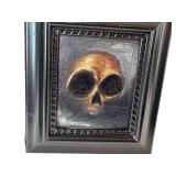 KP - Nicholas Harper Ghost & Skull Paintings - Pair in Black Frames, 4 x 4.5 in
