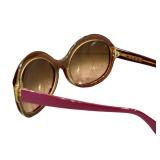 K7 - Marni Sunglasses - Pink Round Frame, Gradient Brown Lenses - Made in Italy