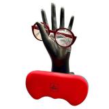 K7 - Eyeglass Frames - Pure Titanium, Made in France, Red Round Style