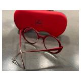 K7 - Eyeglass Frames - Pure Titanium, Made in France, Red Round Style