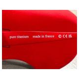 K7 - Eyeglass Frames - Pure Titanium, Made in France, Red Round Style