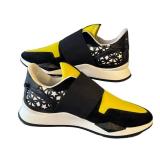 CL - Givenchy Paris Two-Tone Elastic Runner Sneakers - Yellow/Black, US 7.5