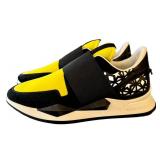 CL - Givenchy Paris Two-Tone Elastic Runner Sneakers - Yellow/Black, US 7.5