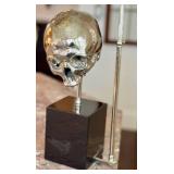 Blackman Cruz Skull Lamp - Chrome Skull on Black Base