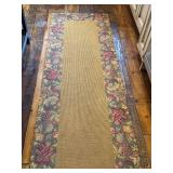 K - Masland Rug Collection Runner - Floral Border with Central Tan Textured Panel