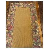 K - Masland Rug Collection Runner - Floral Border with Central Tan Textured Panel