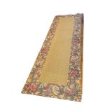 K - Masland Rug Collection Runner - Floral Border with Central Tan Textured Panel