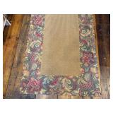 K - Masland Rug Collection Runner - Floral Border with Central Tan Textured Panel