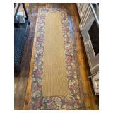 K - Masland Rug Collection Runner - Floral Border with Central Tan Textured Panel