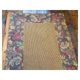K - Masland Rug Collection Runner - Floral Border with Central Tan Textured Panel