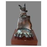 Jean Mackie - Bronze Dog Sculpture, 8.5 in Tall on Wood Base