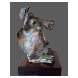 Jean Mackie - Bronze Dog Sculpture, 8.5 in Tall on Wood Base